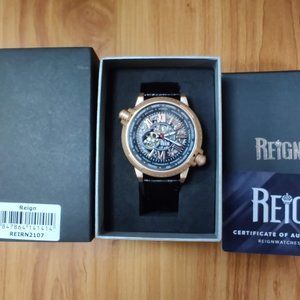 Reign Thanos Automatic Skeleton Dial Black Leather